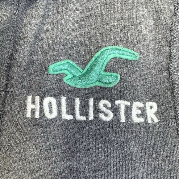 Y2K Hollister Womens Henley Hoodie Cardigan Size S Gray Button Up Jacket Preppy - Picture 6 of 10